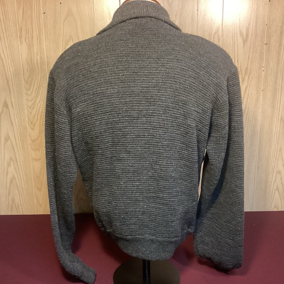 Vintage Deerskin Trading Post Leather & Wool Cardigan Sweater mens size Large - Picture 3 of 9